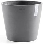 Ecopots Amsterdam Round Flower Planter, Grey, 16" by ECOPOTS