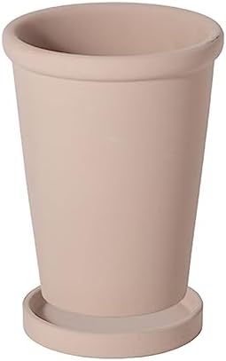Planter Flower Pots Solid Color High Thin Round Thick Side Plant Pots Tall Simple with Tray Ceramic Planters for Home/Office/Garden/Balcony Flower Pots(Pink,XS) by Unknown