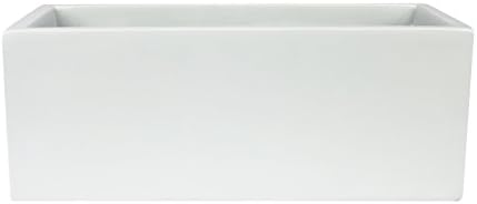 Brisbane Rectangle Fiberglass Planter Box (L:24" x W:8" x H:8", Matte White) by Unknown