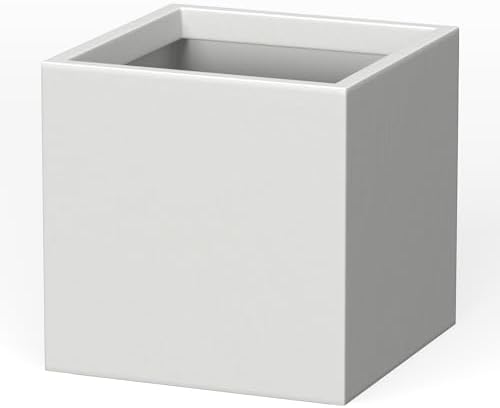 Kante Small Square White Concrete Planter 10" W, Outdoor by Unknown
