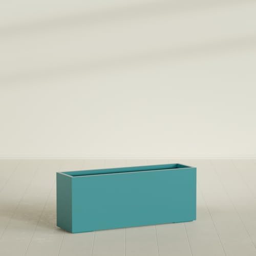 Greenline Leo Tall Rectangular Fiberglass Planter, Outdoor Planter Box - Image 3