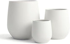DTY Premium Mt Wilson Tall Tapered Fiberstone Planter for Indoor Outdoor Use, Modern Large Olive Tree Pot with Drainage Hole, Includes 2 Coco Mats. White, Large 20.1'' D x 21.9'' H. 15.4” Pot Opening - Image 2