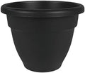 The HC Companies 30 Inch Caribbean Planter Pots with Drainage & Plug, Rolled Rim Plastic Planters for Indoor & Outdoor Plants, 1-Pack Decorative Flower Pots for Garden, Office & Home Decor, Black by TheHCCompanies