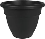 The HC Companies 30 Inch Caribbean Planter Pots with Drainage & Plug, Rolled Rim Plastic Planters for Indoor & Outdoor Plants, 1-Pack Decorative Flower Pots for Garden, Office & Home Decor, Black by TheHCCompanies