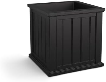 Mayne Cape Cod 20in Self-Watering Square Planter, Black - Image 2