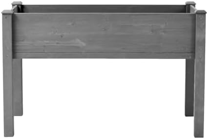 48x24x30 Raised Garden Bed with Legs, Elevated Wooden Planter Box with Liner for Flowers, Vegetable, Suitable for Outdoor, Patio, Balcony, Backyard, Grey - Image 5
