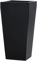 Windsor Tall Square Fiberglass Planter, Black, 18" Inch by Root+and+Stock