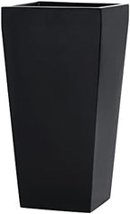 Windsor Tall Square Fiberglass Planter, Black, 13 Inch by Root+and+Stock