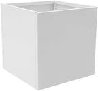 CNCEST Modern Square Steel Planter Box Heavy Duty Galvanized Metal Raised Garden Bed Cube Planter Large Easy Assembly Weather Resistant Indoor Outdoor Patio Balcony Decor (White, 24inch) by CNCEST