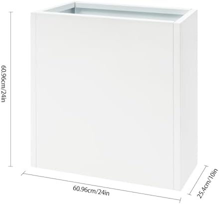 Xuthusman 24"X10"X24" Metal Planter Box,Free Standing Rectangular Plant Box with Removable Shelf Drainage Hole Modern Outdoor/Indoor Flower Box for Windowsill Garden Balcony（White） - Image 2
