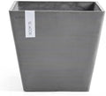 Ecopots Rotterdam Square Flower Planter, Grey, 15.75" by ECOPOTS