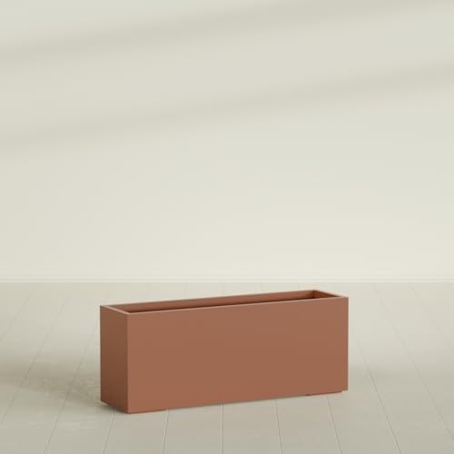 Greenline Leo Tall Rectangular Fiberglass Planter, Outdoor Planter Box - Image 3