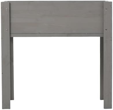 31x16x30 Raised Garden Bed with Legs, Elevated Wooden Planter Box with Liner for Flowers, Vegetable, Suitable for Outdoor, Patio, Balcony, Backyard, Grey - Image 5