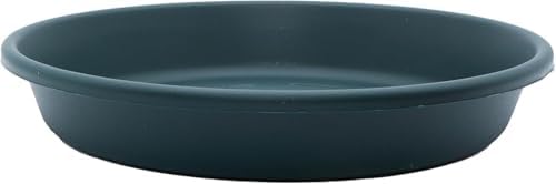 The HC Companies Flower Pot Saucers - Plastic Plant Saucer for Outdoors & Indoors - Traditional Design Plant Pot Trays for Water Drainage - Durable & Stylish Round Plant Tray (21-inch Evergreen) by TheHCCompanies
