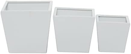 CosmoLiving by Cosmopolitan Metal Indoor Outdoor Planter, Set of 3 7", 11", 5" H, White by Unknown
