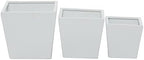 CosmoLiving by Cosmopolitan Metal Indoor Outdoor Planter, Set of 3 7", 11", 5" H, White by Unknown
