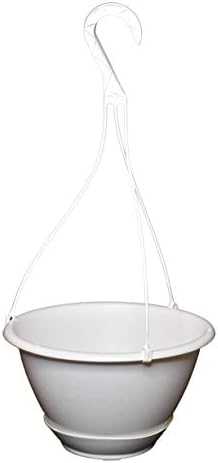 10" White Plastic Hanging Basket with Saucer for Indoor/Outdoor Use by Koba (25) - Image 3