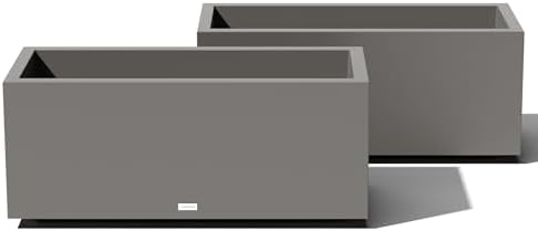 Veradek Block Series Long Box Planter - Rectangular Outdoor Planter by VeradekOutdoor