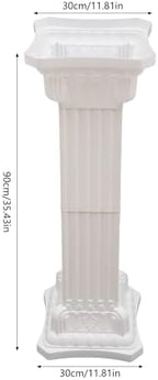 Wedding Roman Columns 4 Pcs 35.4" Plastic Column Stand Roman Pillar Greek Column Statue Plant Stand Elegant Wedding Event Party Decorative Column Pedestal Flower Holder (Type C, 4Pcs, 11.81x35.43 Inch) - Image 2