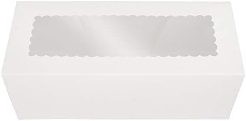O'CREME White Rectangular Cake Box with Scalloped Window, 25-Pack - Image 4