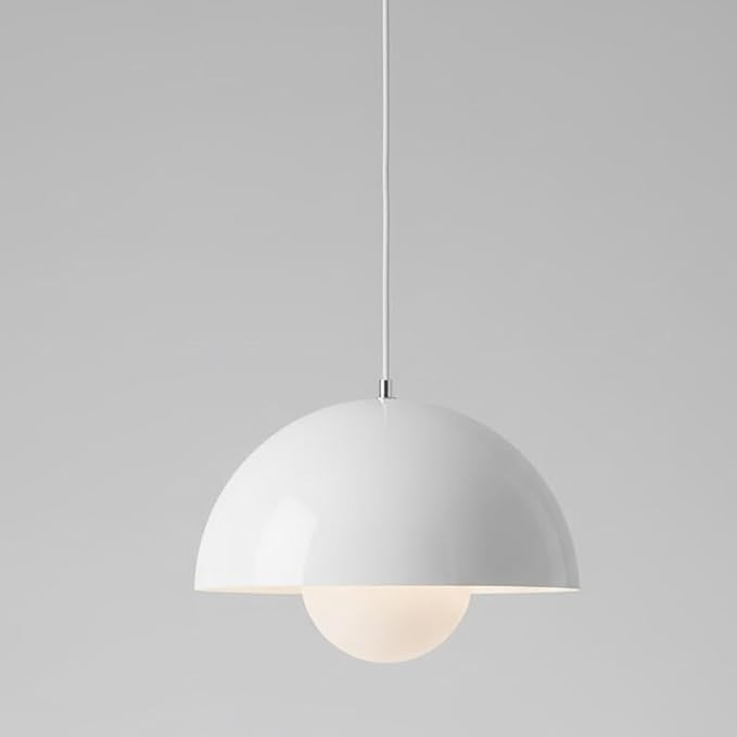 Modern Flowerpot Pendant Light, Pink Hanging Lamp, Nordic Chandelier, Metal Dome Ceiling Light Fixture, for Kitchen Island, Dining Room, Bedroom, Bar, Office Decor(Walnut Grain) by Unknown