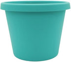 The HC Companies Prima Round Plastic Plant Pot w/Rolled Rim - Lightweight & UV Resistant Flower Pot for Herbs & More - Outdoor & Indoor Plant Pots w/Drainage (14 inch, Dusty Teal, Pack of 1) by TheHCCompanies