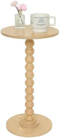 Fultyle Round Side Table, Small Drink Table for Small Spaces, Modern Accent End Table with Solid Wood Leg for Living Room, Bedroom, Corners, and Office (Natural) by Fultyle