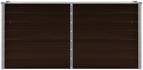 vidaXL Garden Raised Bed Brown 63"x15.7"x30.3" Galvanized Steel - Image 6