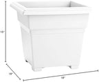 Novelty Root & Vessel Countryside Square Tub Planter, White, 18-Inch - Image 4
