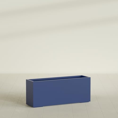 Greenline Leo Tall Rectangular Fiberglass Planter, Outdoor Planter Box - Image 3