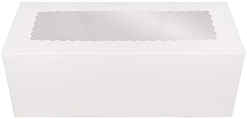 O'CREME White Rectangular Cake Box with Scalloped Window, 25-Pack - Image 3