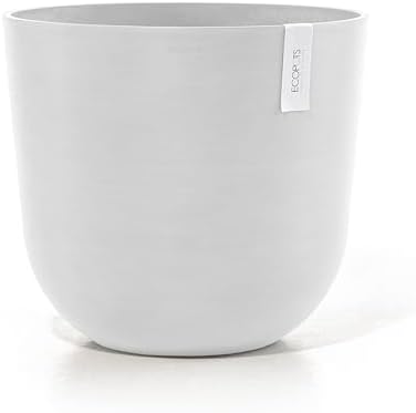 Ecopots Oslo Round Flower Planter, Pure White, 17.75" by ECOPOTS