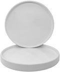 Yukfona Ceramic Plant Saucer Tray 2 Pcs 8 Inch White, 8.5"OD x8.15"ID x1"Deep Fits flower pots Bottom≤ 8.2", Heavy Duty Glazed Round Planter Drip with Catch Basin for Indoor Outdoor Plants(8.5" White) by YUKFONA