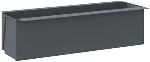 12 Pack Gray Polypropylene Flower Box Set 14.2 in Planters by Unknown