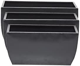 CosmoLiving by Cosmopolitan Metal Indoor Outdoor Planter, Set of 3 20", 18", 16"W, Black - Image 7