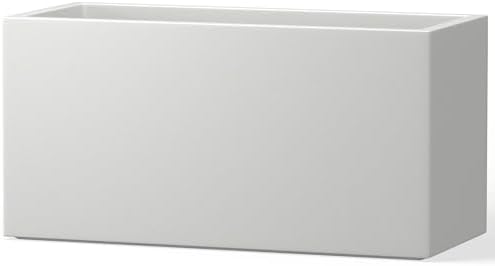 Kante 23.6" L 11.8" H 10.2" W White Concrete Rectangular Planter for Home by Unknown