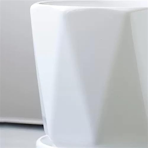 Plants Flower Pots Plant Pots Ceramic Pure White Simple Flower Pots Four-piece Set of Medium-Sized Planters with Tray Home Succulent Plants Green Plant Cultivation Gardening Pot - Image 3