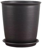 Indoor/Outdoor Plant Pot, Thickened Resin Plastic Flower Pots Succulent Pots Creative Round Large Flower Pots Balcony,Home Decor,Plant Lover Gift (Color : Black 4pcs, Size : Small) by Unknown