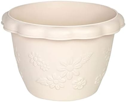 Front Porch Planters 3-Piece Flower Pot Thickened Resin Embossed Flower Pot Set Household Plant Pot Planter Suitable for Succulent Orchids Planter Boxes Outdoor (Color : White, Size : Large) by Unknown