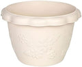 Front Porch Planters 3-Piece Flower Pot Thickened Resin Embossed Flower Pot Set Household Plant Pot Planter Suitable for Succulent Orchids Planter Boxes Outdoor (Color : White, Size : Large) by Unknown