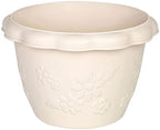 Front Porch Planters 3-Piece Flower Pot Thickened Resin Embossed Flower Pot Set Household Plant Pot Planter Suitable for Succulent Orchids Planter Boxes Outdoor (Color : White, Size : Small) by Unknown