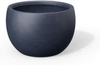 Kante Modern Home Minimalist 20" Dia Charcoal Concrete Bowl Planter by Unknown
