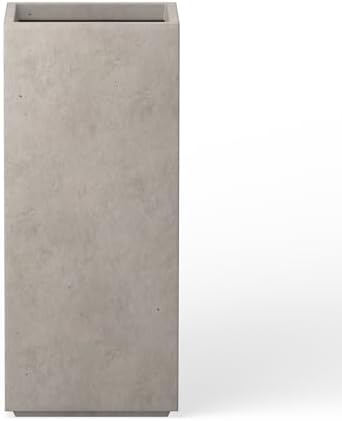 Kante Large Column Square Weathered Concrete Planter 27.6" H, Outdoor by Unknown