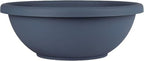 The HC Companies 20 Inch Large Garden Bowl Planter - Shallow Plant Pot with Drainage Plug for Indoor Outdoor Flowers, Herbs, Slate Blue (Pack of 5) by TheHCCompanies