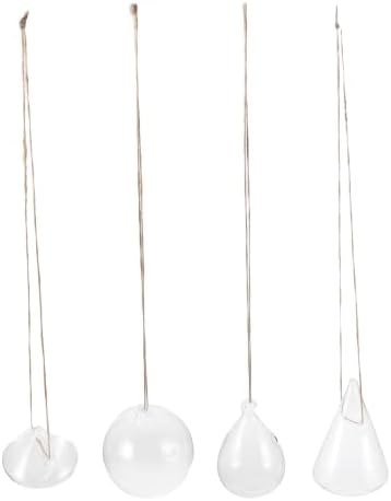 Kisangel 4pcs Hanging Glass Planter- Clear Flower Vase - Hanging Terrarium Globe DIY Air Succulent Planter for Windowsill Outdoor Garden Decor by Kisangel