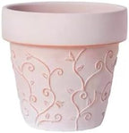 Vintage Boho White Terracotta Flower Pots, Breathable Clay Planters, Roman Decorative Pots for Indoor & Outdoor, Garden Planters for Patio, Balcony Home Décor (Vine, 20 * 18cm) by Unknown