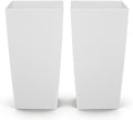 VEVOR 30 inch Tall Planters for Outdoor Plants Set of 2, White Tall Planter for Indoor Plants, Modern Large Planters for Front Porch Patio Balcony, Plant Container Flower Pots with Built-in Drainage by VEVOR