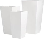 Edinburgh Tall Square Fiberglass Planter (L:13" x W:13" x H:26", Matte White) - Image 4