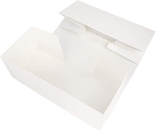 O'CREME White Rectangular Cake Box 16 Inch x 6 Inch x 5 Inch High with Scalloped Window - Pack of 25 - Image 7