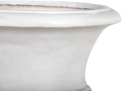 Christopher Knight Home 18.31 Inch Classical Acanthus Leaf Pedestal Urn Planter MGO Outdoor Flower Pot for Garden Patio Front Porch Entrance, Antique White - Image 7
